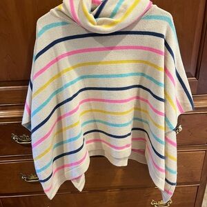 THML Cream Striped Women's Poncho